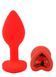 Силіконова анальна пробка EGZO - Silicone Red Heart Plug Red, size S