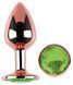Анальная пробка с кристаллом EGZO - Rose Gold Round Plug Green size M