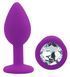 Силиконовая анальная пробка EGZO - Silicone Purple Round Plug Clear, size S