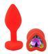 Силиконовая анальная пробка EGZO - Silicone Red Heart Plug Rainbow, size S