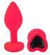 Силиконовая анальная пробка EGZO - Silicone Pink Heart Plug Black, size S