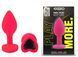 Силиконовая анальная пробка EGZO - Silicone Pink Heart Plug Black, size S