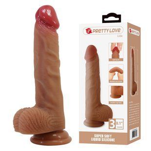 Силиконовый фаллоимитатор на присоске PRETTY LOVE - Lisle 8.1" Super Soft Liquid Silicone Dildo, BW-008137N