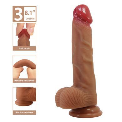 Силиконовый фаллоимитатор на присоске PRETTY LOVE - Lisle 8.1" Super Soft Liquid Silicone Dildo, BW-008137N