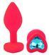 Силиконовая анальная пробка EGZO - Silicone Pink Heart Plug Aqua, size S