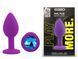 Силіконова анальна пробка EGZO - Silicone Purple Round Plug Blue, size S