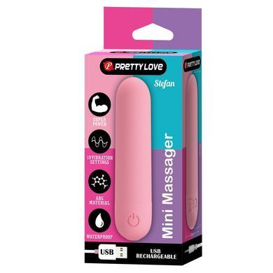 Перезаряжаемая вибропуля Pretty Love - Stefan Light pink, BI-300085-3