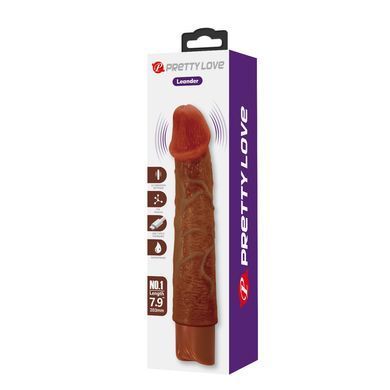 Перезаряжаемый вибратор реалистик Pretty Love - Osric Realistic Vibrating Dildo Brown, BW-500081-1