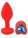 Силиконовая анальная пробка EGZO - Silicone Red Heart Plug Blue, size S