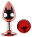 Анальная пробка с кристаллом EGZO - Rose Gold Round Plug Red size S