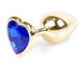 Анальний затор Boss Series - Jewellery Gold Heart PLUG Dark Blue S, BS6400041