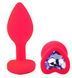 Силиконовая анальная пробка EGZO - Silicone Pink Heart Plug Amethyst, size S