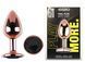 Анальная пробка с кристаллом EGZO - Rose Gold Round Plug Black size M