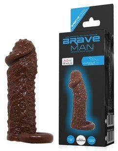 Насадка - презерватив Brave Man, BI-016013 ( коричнева )