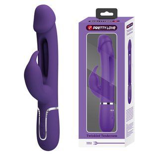 Вібратор із стимулятором клітора PRETTY LOVE - Kampas Rabbit 3 in 1 Dark Purple, BW-500025-2