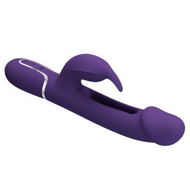 Вібратор із стимулятором клітора PRETTY LOVE - Kampas Rabbit 3 in 1 Dark Purple, BW-500025-2