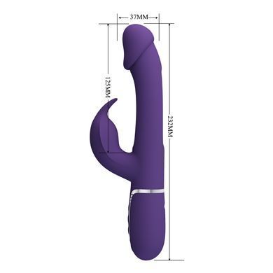 Вібратор із стимулятором клітора PRETTY LOVE - Kampas Rabbit 3 in 1 Dark Purple, BW-500025-2
