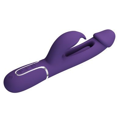 Вібратор із стимулятором клітора PRETTY LOVE - Kampas Rabbit 3 in 1 Dark Purple, BW-500025-2