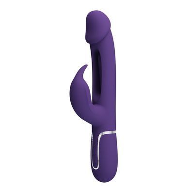 Вібратор із стимулятором клітора PRETTY LOVE - Kampas Rabbit 3 in 1 Dark Purple, BW-500025-2