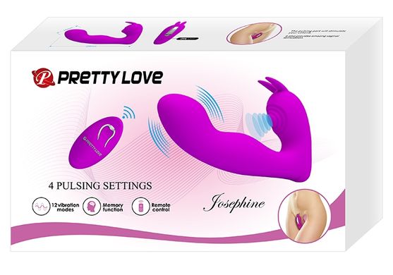 Мультифункціональний вібростимулятор на пульті управління Pretty Love Josephine Violet, BI - 014843W