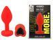 Силиконовая анальная пробка EGZO - Silicone Red Heart Plug Black, size S