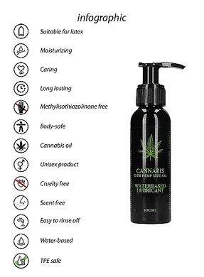 Вагинальный лубрикант Cannabis With Hemp Seed Oil - Waterbased Lubricant, 100 ml