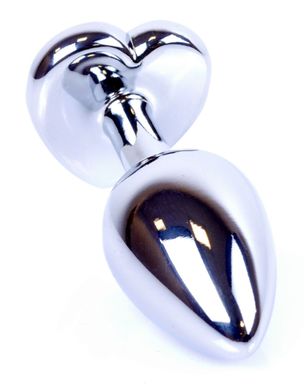 Анальний затор Boss Series - Jewellery Silver Heart PLUG Black S, BS6400047