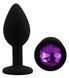 Силіконова анальна пробка EGZO - Silicone Black Round Plug Purple, size S