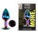 Анальная пробка с кристаллом EGZO - Multicolor Round Plug Black size S