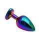 Анальна пробка з кристалом EGZO - Multicolor Heart Plug Purple size S
