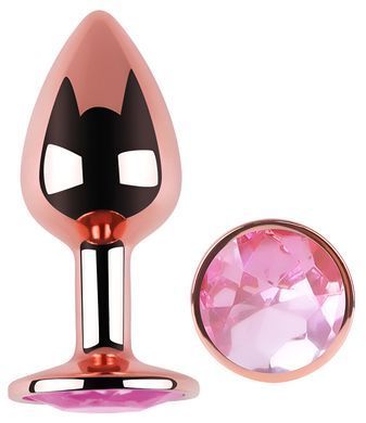 Анальна пробка з кристалом EGZO - Rose Gold Round Plug Pink size S