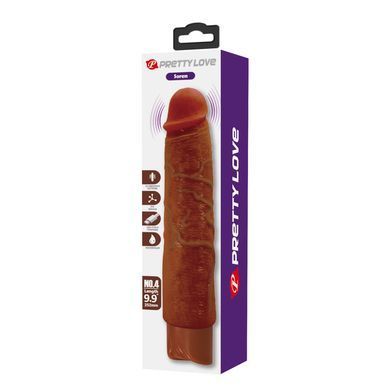 Перезаряжаемый вибратор реалистик Pretty Love - Soren Realistic Vibrating Dildo Brown, BW-500083-1