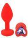 Силиконовая анальная пробка EGZO - Silicone Red Heart Plug Amethyst, size S