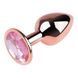 Анальна пробка з кристалом EGZO - Rose Gold Round Plug Pink size S