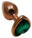 Анальная пробка с кристаллом EGZO - Dark Gold Heart Plug Marine, size S