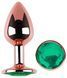 Анальна пробка з кристалом EGZO - Rose Gold Round Plug Marine size S