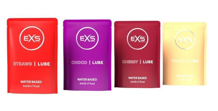 Набор из 20 шт ароматизированных универсальных гелей-лубрикантов EXS Flavoured Lube Sachets, 20х5 ml
