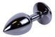 Анальная пробка с кристаллом EGZO - Dark Gray Round Plug Yellow, size M